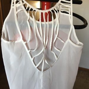 Ivory sheer summer tank top! Sz med